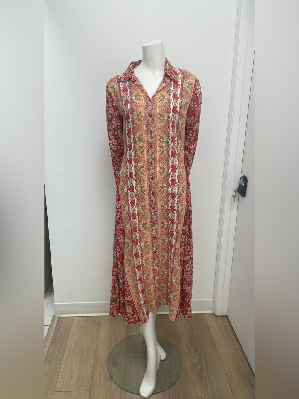Dani fashion red floral tunic dress size s/m